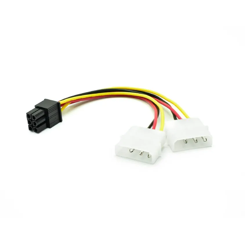Adaptador 6 pines a 2 molex 4 pines p/ placas VGA Nisuta NSAD624