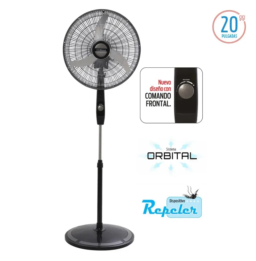 LILIANA VENTILADOR PIE 20 PARRILLA CROM ASPAS METAL VPC20B 4-104953