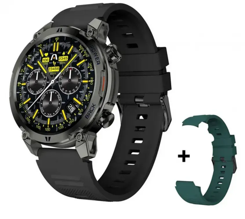 SMARTWATCH ARGOMTECH C70 BLACK ALUMINIUM 2 STRAPS INCLUIDED BLACK Y GREEN 1.39 DISPLAY 4-120844
