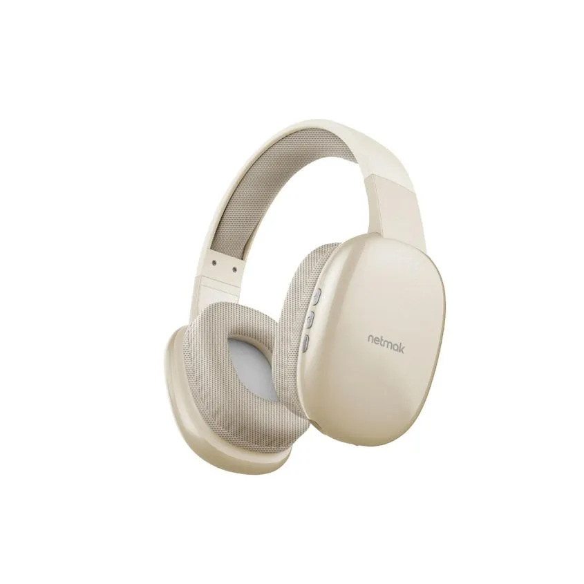 Auricular Vincha Bluetooth BEIGE Netmak NM-VOLT-M
