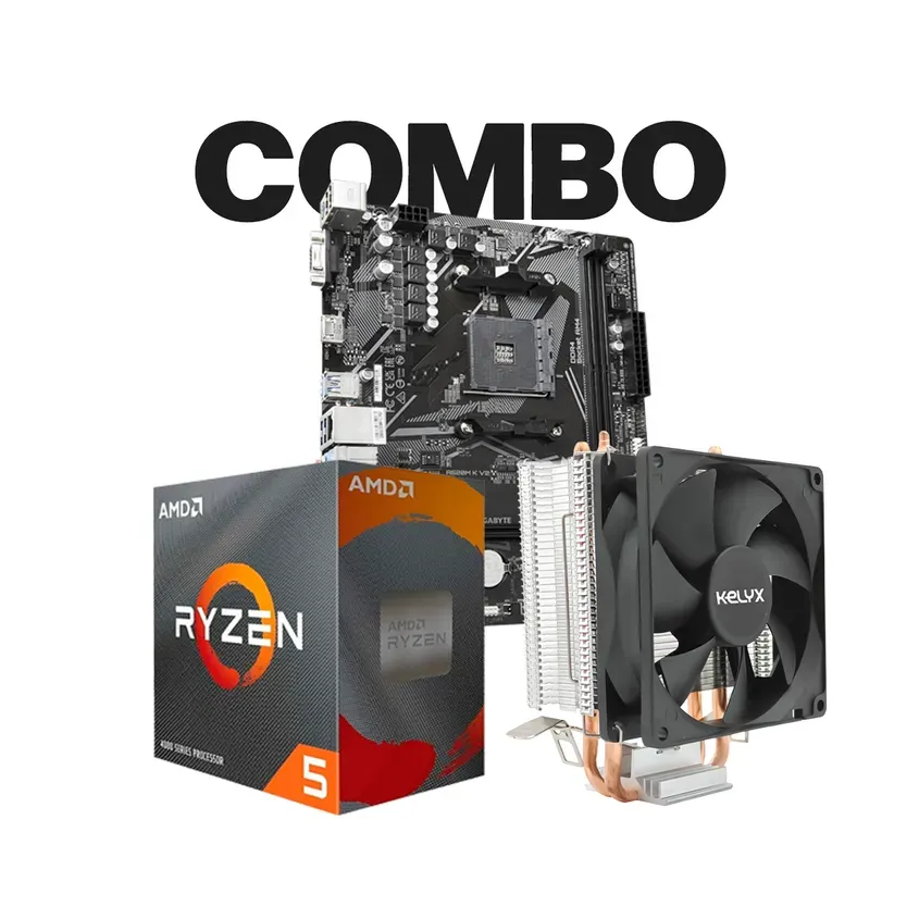 Combo actualizacion MB GIGA A520M K V2 / Proces AMD Ryzen 5-3400G Tray / CPU Cooler Kelyx 1-0418800