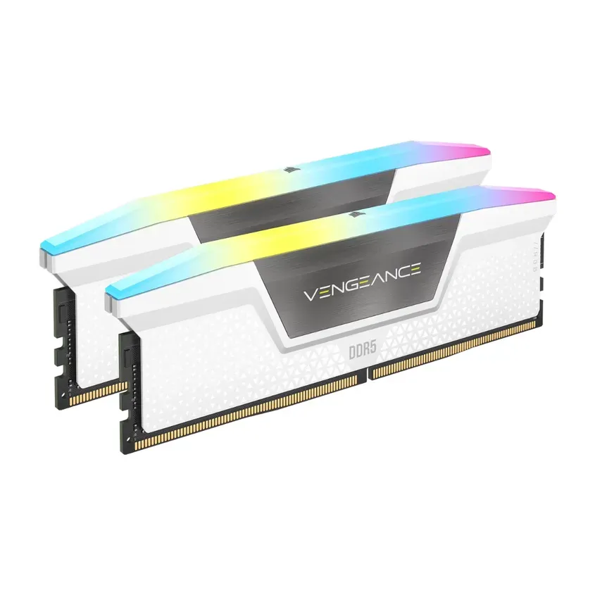Memoria DDR5 Corsair 32Gb (2x16Gb) 6000 MHz Vengeance RGB AMD Expo & Intel XMP White CL38 1-0418795