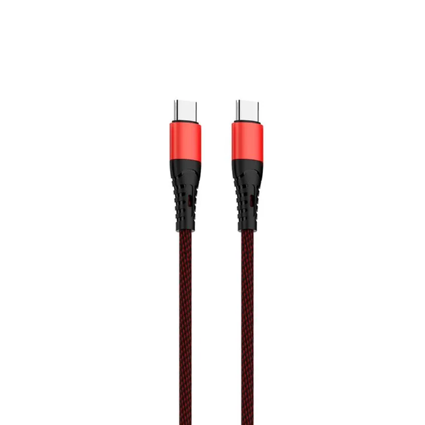 Cable USB Soul Mallado Tipo C a Tipo C Rojo 1 Metro 60W USB-MATTRO