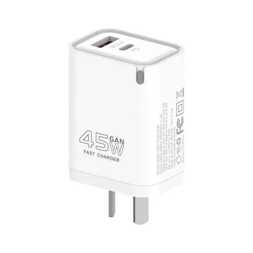 Cargador Viajero FC USB+PD 45W GaN C/Cable Lightning Soul CVJ-USBPD45L