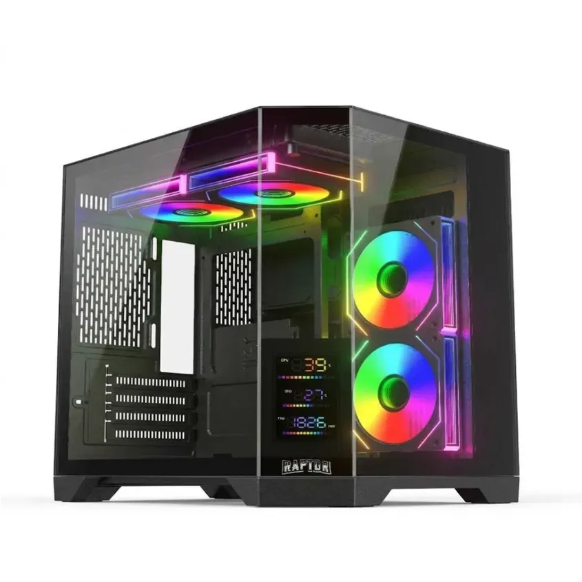 Gabinete Raptor Eclypse PRO TG x2 Mid-Tower ARGB Fan x4 c/display 1-0418783