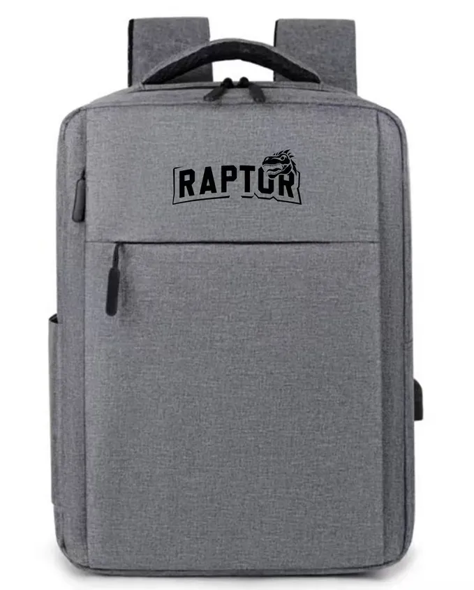 Mochila Raptor c/USB p/carga multiples bolsillos Gris 1-0417610